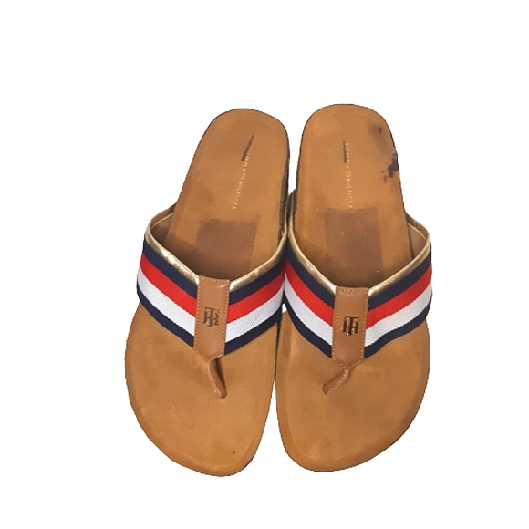 Tommy Hilfiger Grayce Cork Thong Slide Sandal with Stripes Flip Flop - Picture 2 of 10